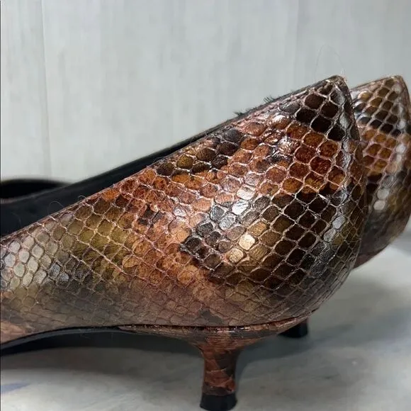 Stuart Weitzman Brown Snakeskin Heels