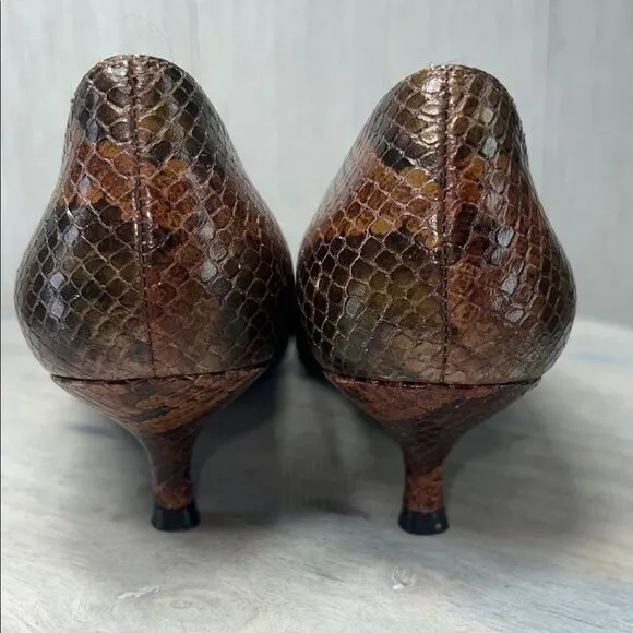 Stuart Weitzman Brown Snakeskin Heels