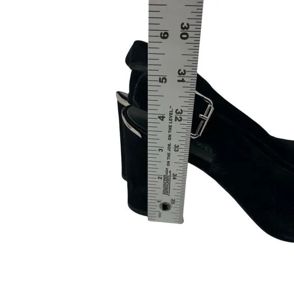 Stuart Weitzman Black Suede Slingback Block Heels 8.5 Women’s Pointed Toe