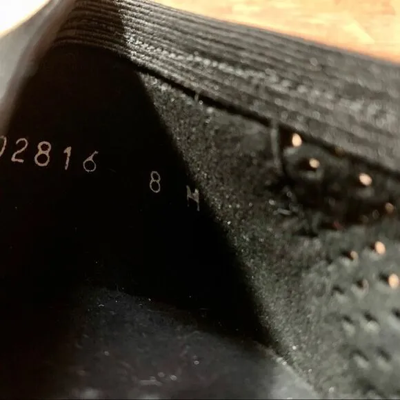 Stuart Weitzman Black Perforated Kitten He…