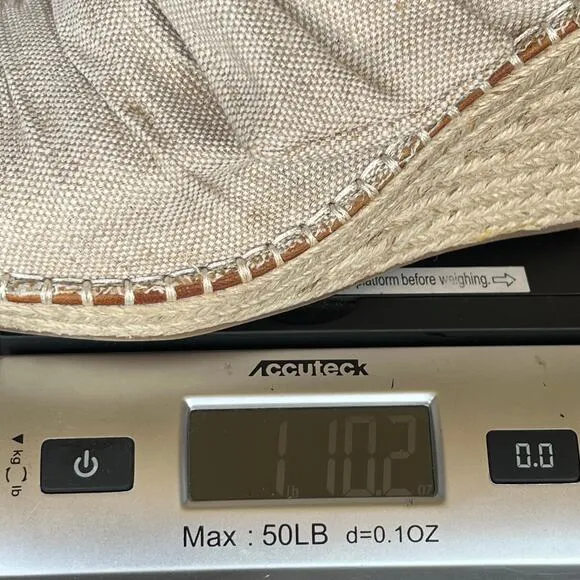 Sugar Hundreds Wedge Sandal 11 Beige Linen Slip On Bow Espadrille Coconut Girl
