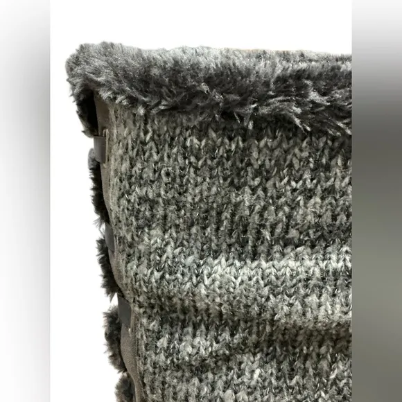 SUGAR Panthea Microsuede Faux Fur Tall Boot 11 Gray $60 Retail NWT