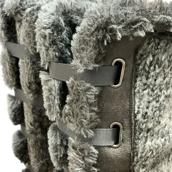 SUGAR Panthea Microsuede Faux Fur Tall Boot 11 Gray $60 Retail NWT
