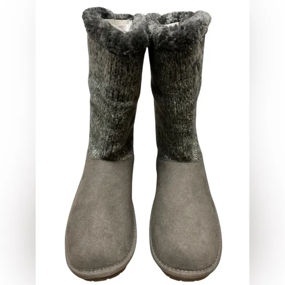 SUGAR Panthea Microsuede Faux Fur Tall Boot 11 Gray $60 Retail NWT