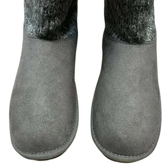 SUGAR Panthea Microsuede Faux Fur Tall Boot 11 Gray $60 Retail NWT