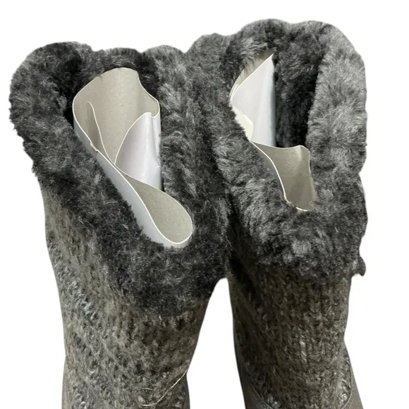 SUGAR Panthea Microsuede Faux Fur Tall Boot 11 Gray $60 Retail NWT