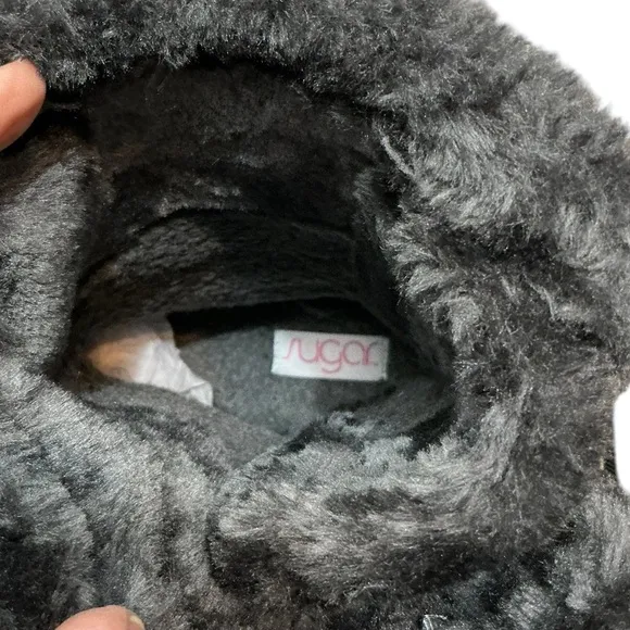 SUGAR Panthea Microsuede Faux Fur Tall Boot 11 Gray $60 Retail NWT