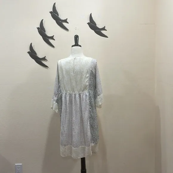 Sundance Everyday Dream Kimono Sleeve Lace Crochet Trim Patchwork Floral Dress M