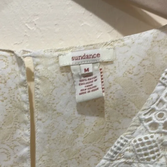 Sundance Everyday Dream Kimono Sleeve Lace Crochet Trim Patchwork Floral Dress M