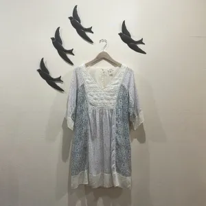 Sundance Everyday Dream Kimono Sleeve Lace Crochet Trim Patchwork Floral Dress M