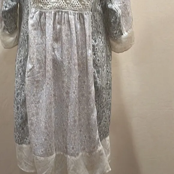 Sundance Everyday Dream Kimono Sleeve Lace Crochet Trim Patchwork Floral Dress M