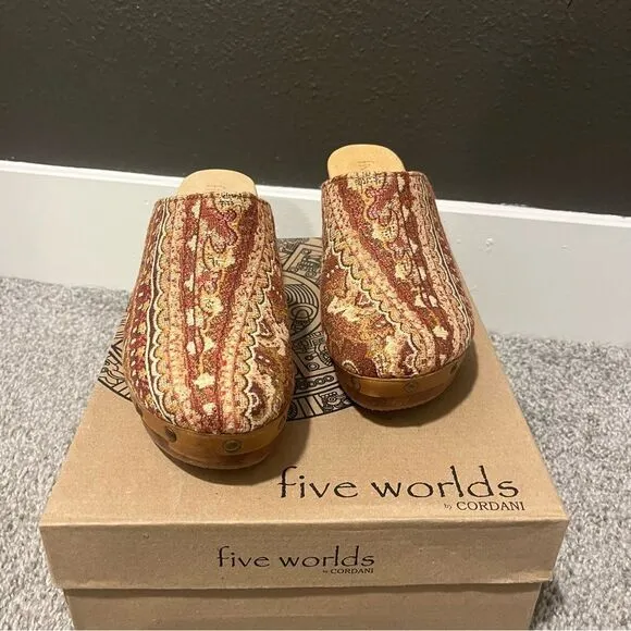 Sundance Five Worlds by Cordani Cyrilla Clogs NEW 7 Brown Multi