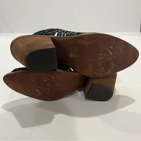 Sundance Veracruz Bella Notte Mules Black Leather |US Women’s size 8.5, EU 39