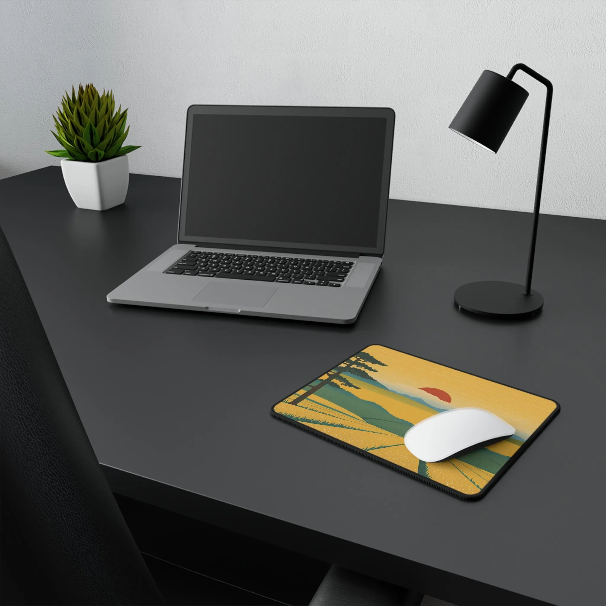 Sunset Over the Fields Non-Slip Gaming Mouse Pad - Perfect for Gamers and Home Offices
