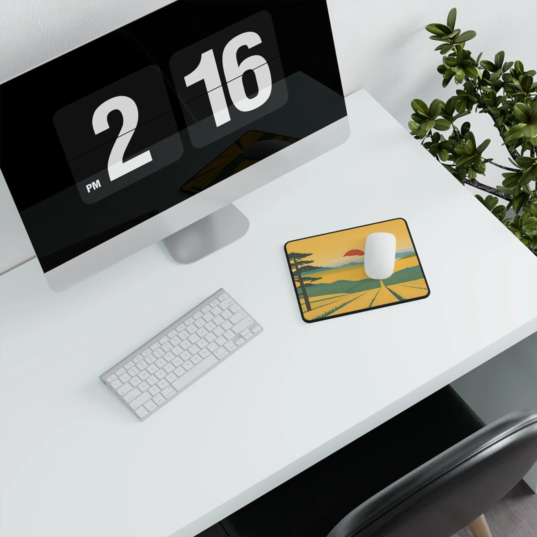 Sunset Over the Fields Non-Slip Gaming Mouse Pad - Perfect for Gamers and Home Offices