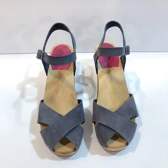 Swedish Hasbeens Mirja Heeled Clogs