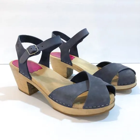 Swedish Hasbeens Mirja Heeled Clogs