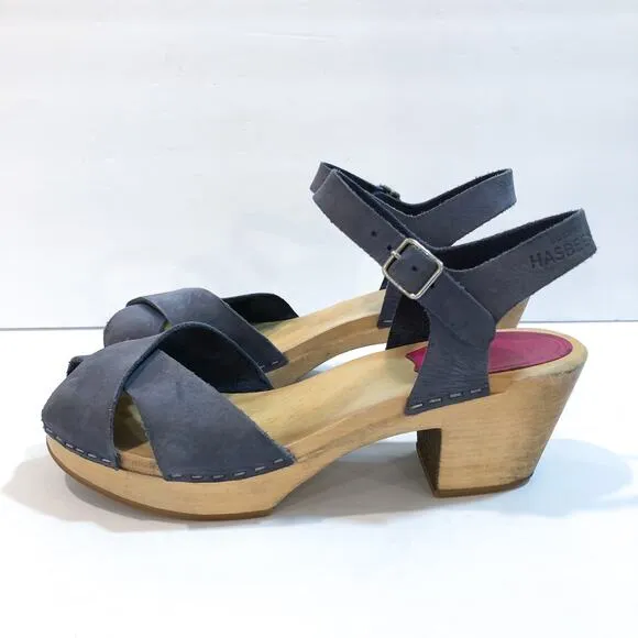 Swedish Hasbeens Mirja Heeled Clogs