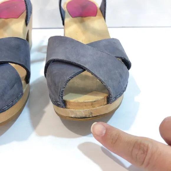 Swedish Hasbeens Mirja Heeled Clogs