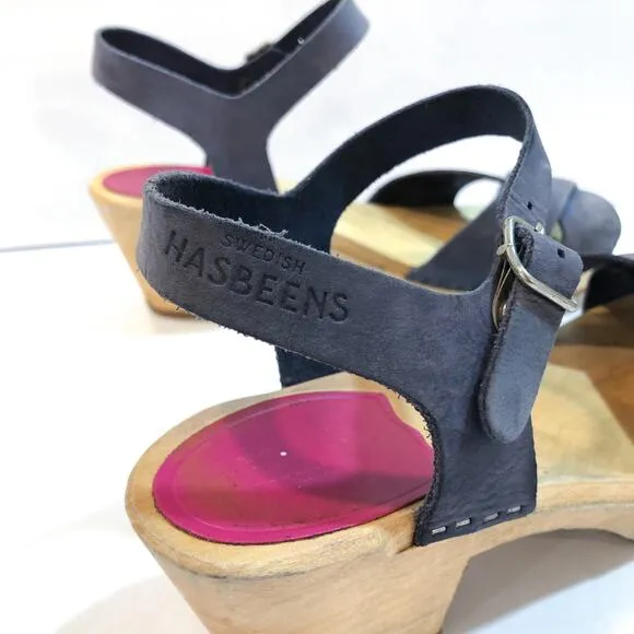 Swedish Hasbeens Mirja Heeled Clogs