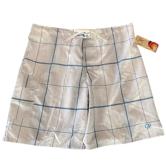 Swim Trunks Board Shorts Swim Shorts Lined Shorts OP Arctic White Size XL 40 42