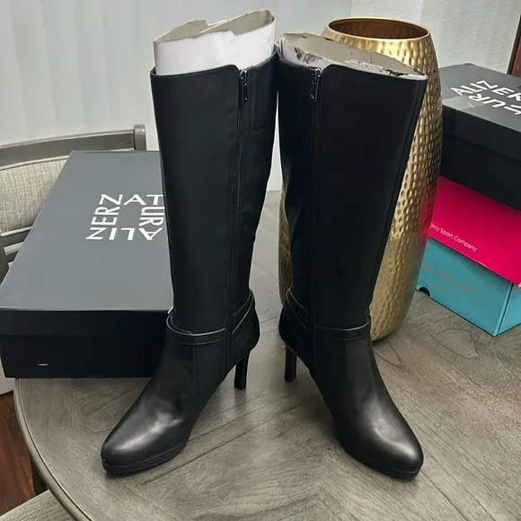 Taelynn Womens Zipper Belted Knee-High Boots (WIDE)