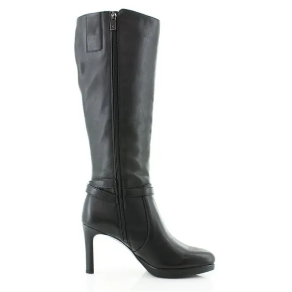 Taelynn Womens Zipper Belted Knee-High Boots (WIDE)