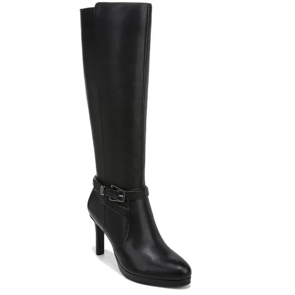 Taelynn Womens Zipper Belted Knee-High Boots (WIDE)