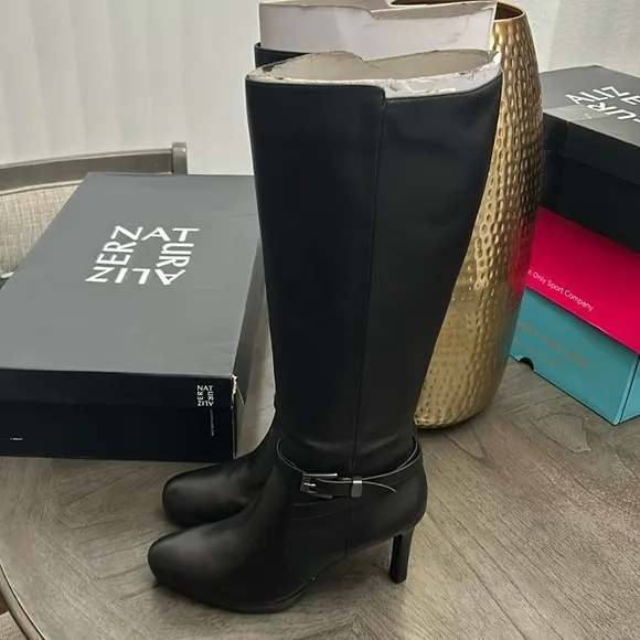 Taelynn Womens Zipper Belted Knee-High Boots (WIDE)
