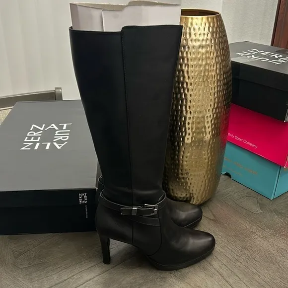 Taelynn Womens Zipper Belted Knee-High Boots (WIDE)