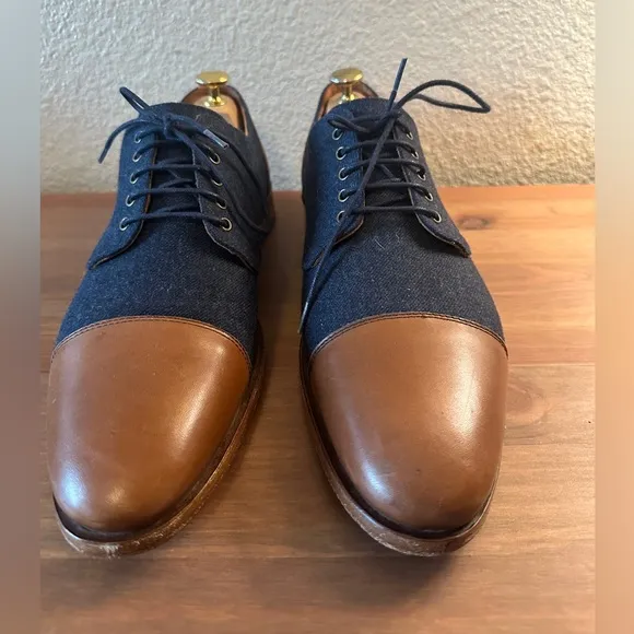 TAFT The Jack Shoe Oxfords blue and brown US 9 EU 42 Mens Cap Toe Made in Spain