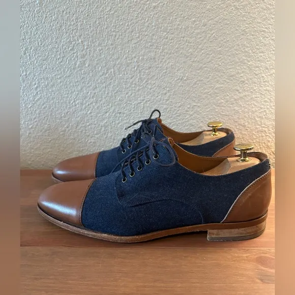 TAFT The Jack Shoe Oxfords blue and brown US 9 EU 42 Mens Cap Toe Made in Spain
