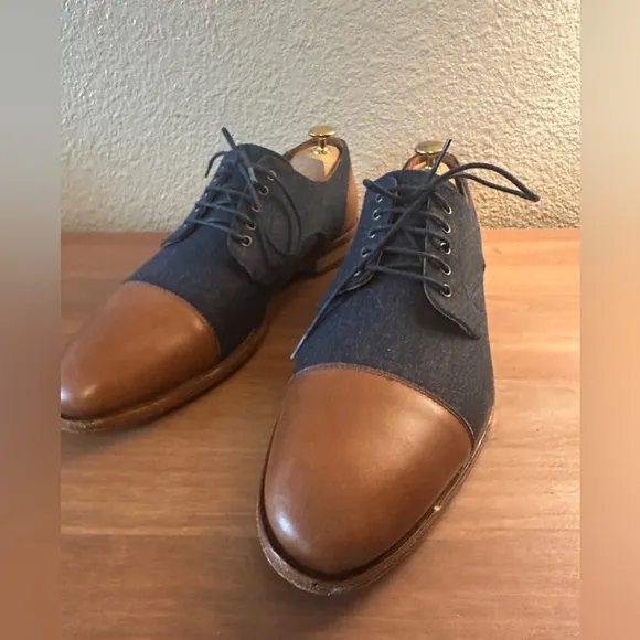 TAFT The Jack Shoe Oxfords blue and brown US 9 EU 42 Mens Cap Toe Made in Spain