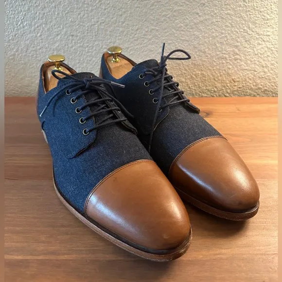 TAFT The Jack Shoe Oxfords blue and brown US 9 EU 42 Mens Cap Toe Made in Spain