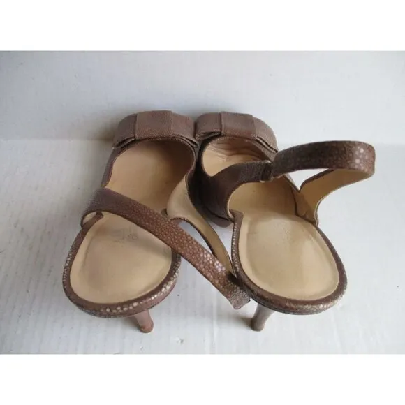 *Talbots Brown Slingback Pumps Elasticized Ankle Strap - 9.5B