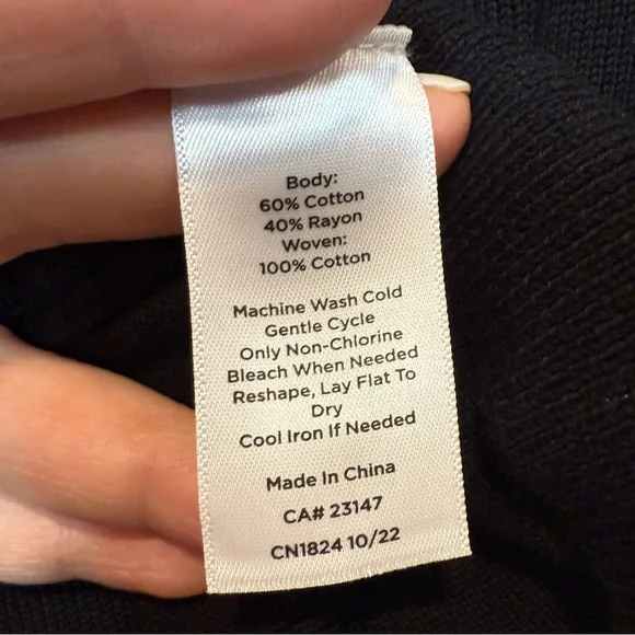 TALBOTS Slip Over Sweater Vest Blouse Mix Black White Balloons Sleeves Size XL