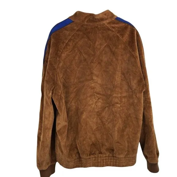 Tallia Mens Slim Fit Stretch Corduroy Bomber Jacket Size L