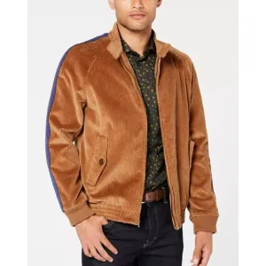 Tallia Mens Slim Fit Stretch Corduroy Bomber Jacket Size L