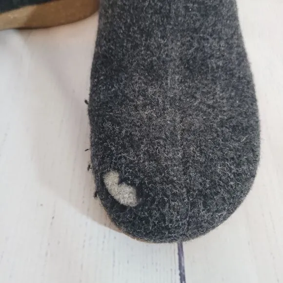 TAOS Size 41 Woolery Charcoal Wool Open Back Clog Shock Absorber