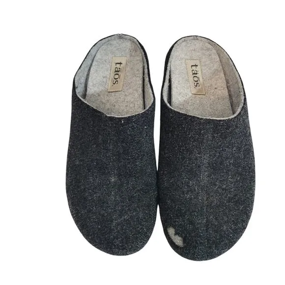 TAOS Size 41 Woolery Charcoal Wool Open Back Clog Shock Absorber