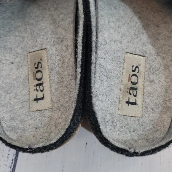 TAOS Size 41 Woolery Charcoal Wool Open Back Clog Shock Absorber