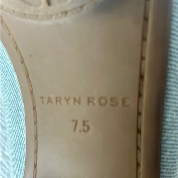 Taryn Rose Green Mules with Floral Embellishments