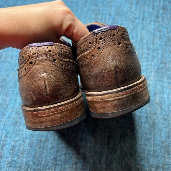 Ted Baker Guri 7 Brown Wingtip Leather Oxfords Dress Shoes