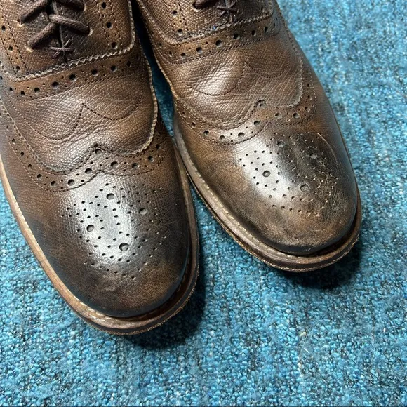 Ted Baker Guri 7 Brown Wingtip Leather Oxfords Dress Shoes