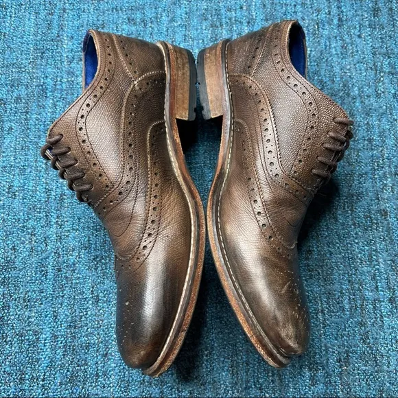 Ted Baker Guri 7 Brown Wingtip Leather Oxfords Dress Shoes