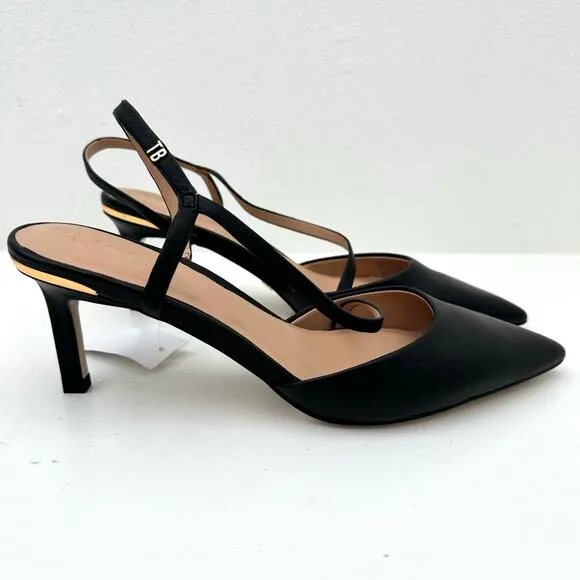 Ted Baker Ppia Leather Slingback Heeled Pointed Pumps Women's 8.5 NEW NO BOX