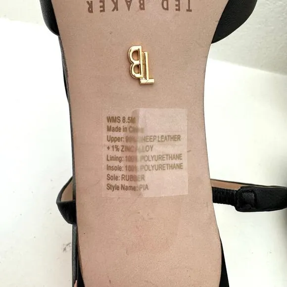 Ted Baker Ppia Leather Slingback Heeled Pointed Pumps Women's 8.5 NEW NO BOX
