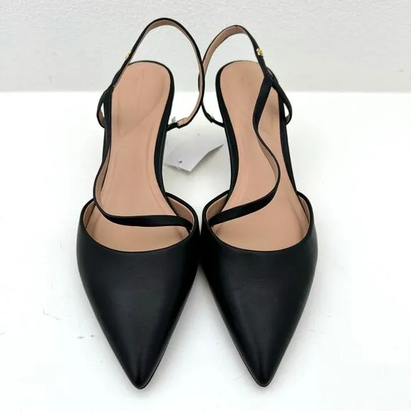 Ted Baker Ppia Leather Slingback Heeled Pointed Pumps Women's 8.5 NEW NO BOX