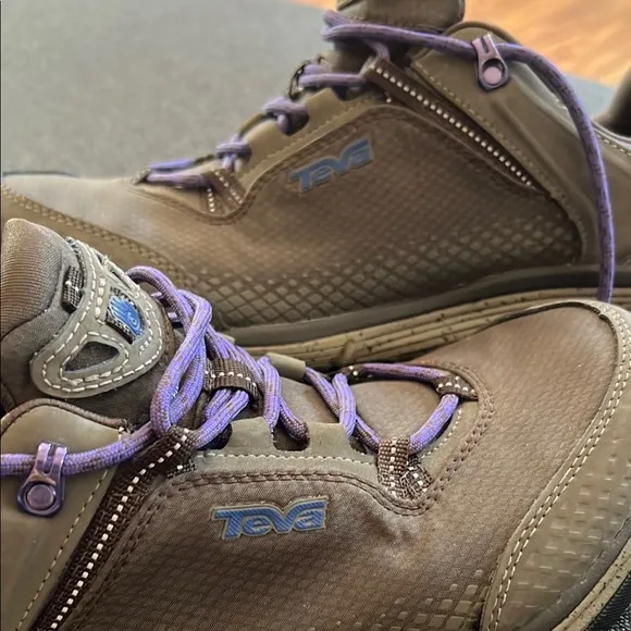 Teva Gray and Purple Hiking Shoes for Active Adventures Size 8.5