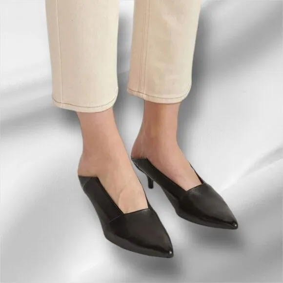 THAKOON by NAADAM Women’s Kitten Heel Leather Mules in the Size EU 39/ US 8-8.5